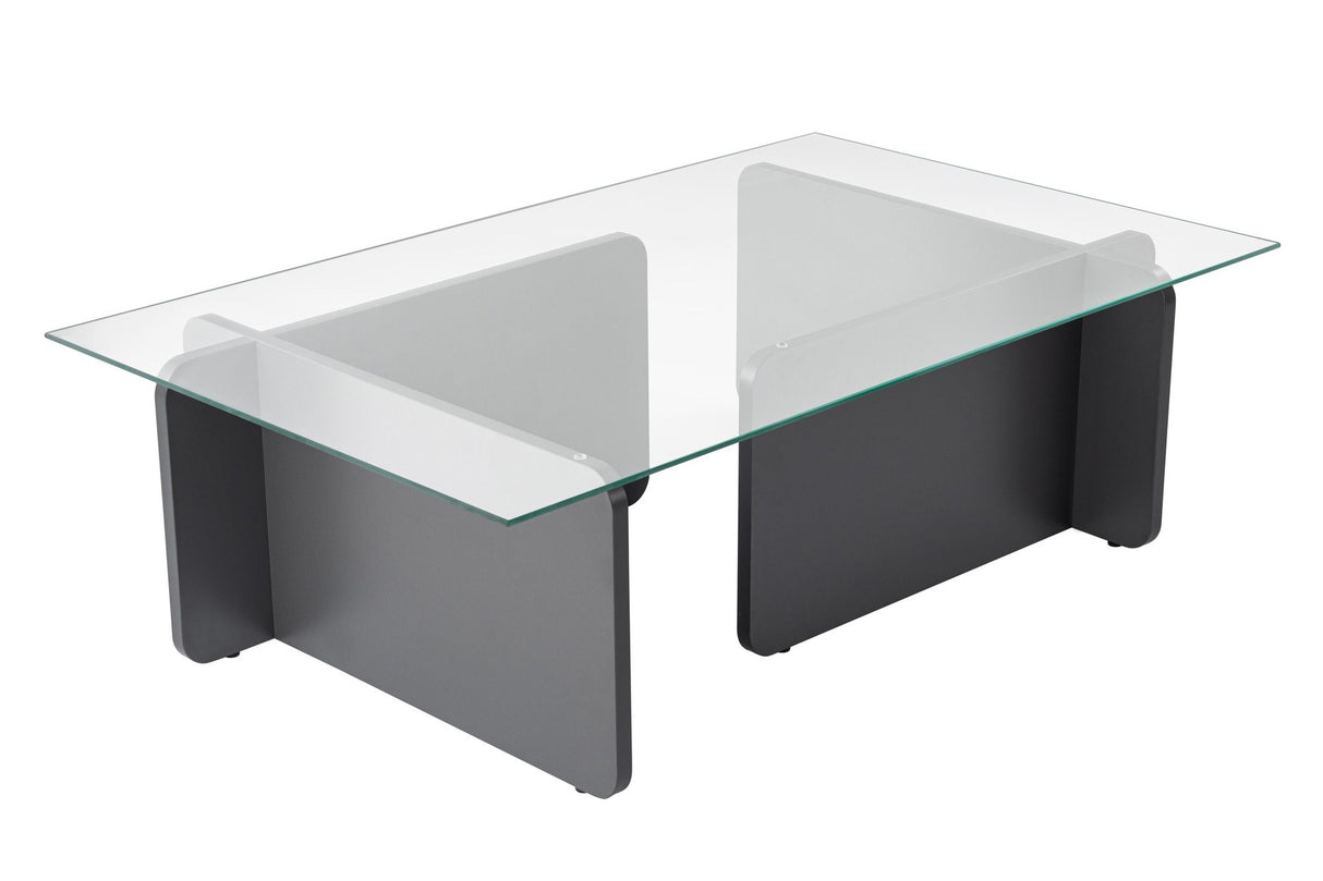 Coffee Table Glass Anthracite Opal 105x65 cm