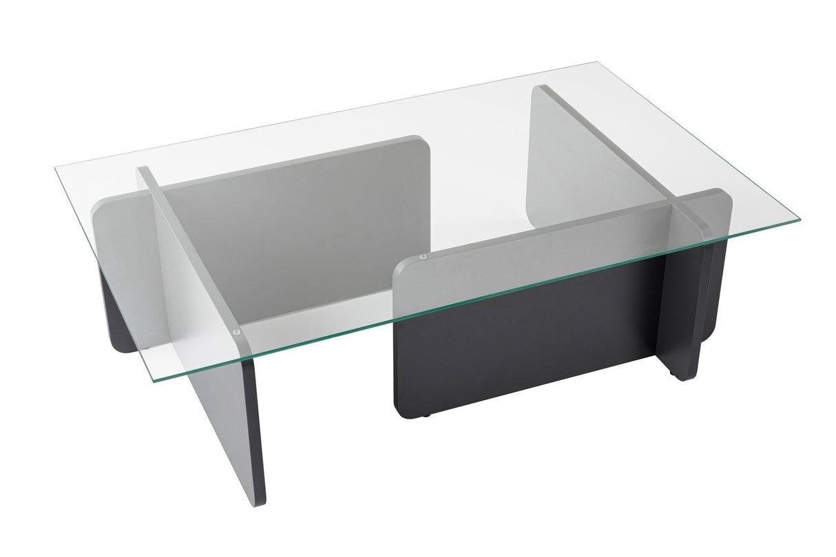 Coffee Table Glass Anthracite Opal 105x65 cm