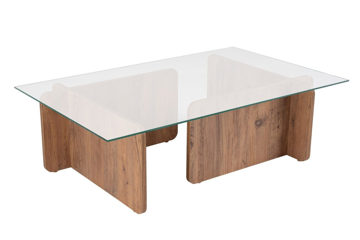 Coffee Table Atlantic Pine Wood Melamine Glass Opal 105x65x30 cm