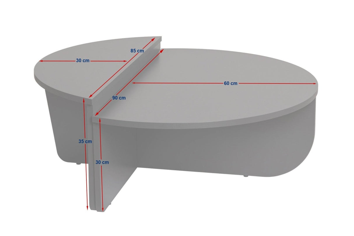 Salontafels - Ronde Salontafel As Groen Melamine 90 cm Orin - Dimehouse