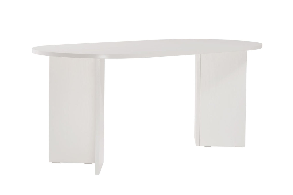 Oval dining table White melamine - Japandi - 180x89.5x75 cm - Sota