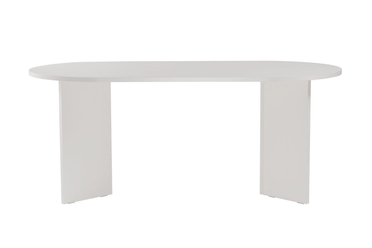 Oval dining table White melamine - Japandi - 180x89.5x75 cm - Sota