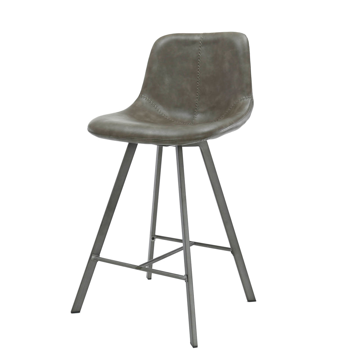 Set of 4 Siena Saddle PU Taupe Bar Stools