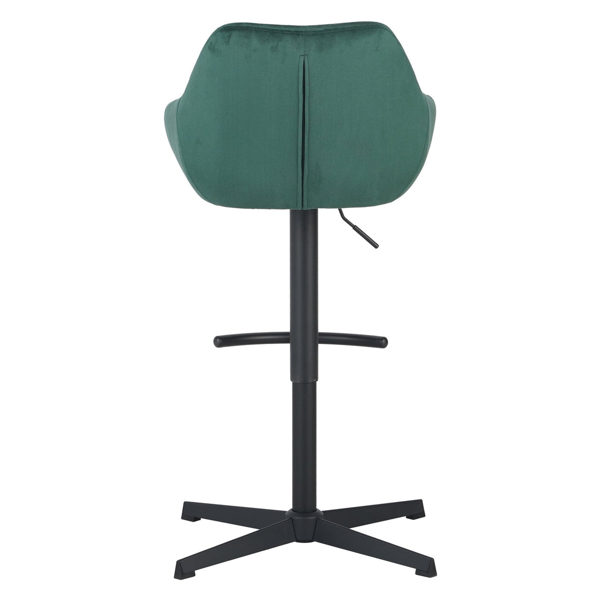 Venom Bar Stool Green Velvet - adjustable rotating bar seat with armrest