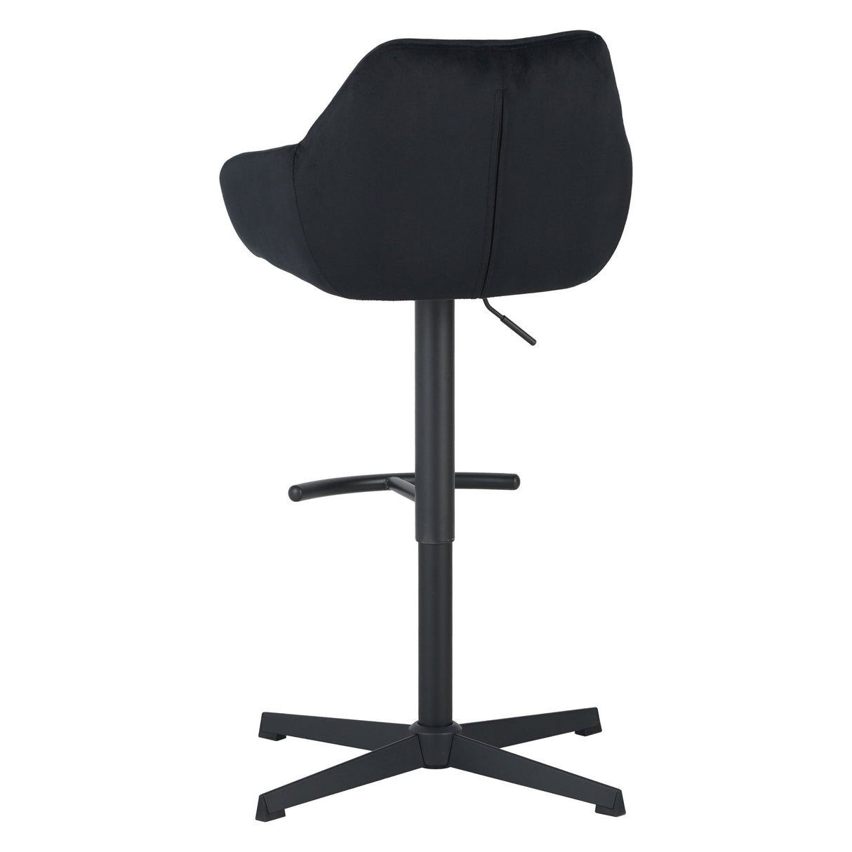 Venom Bar Stool Black Velvet - adjustable rotating bar seat with armrest