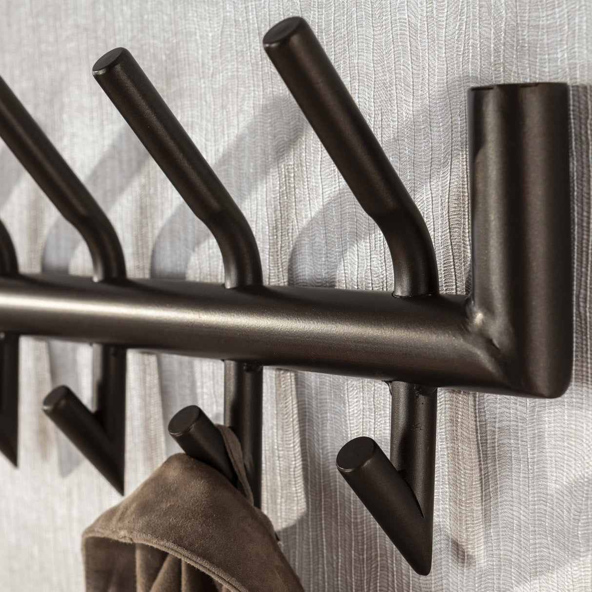 Industrial Coat Rack 16-Hook Brushed Metal Groningen