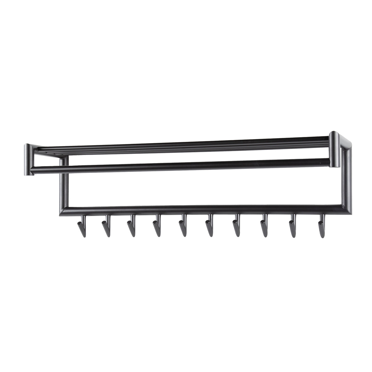 Coat rack Kym 10-Hook Dark Gray - With Rod