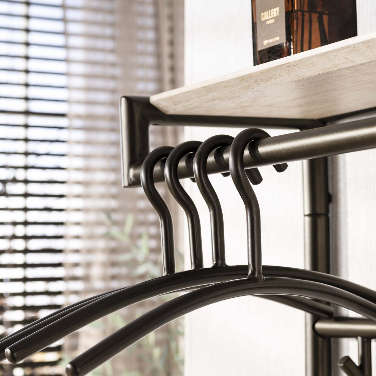 Alto High Travertine Coat Rack 3x7 hooks