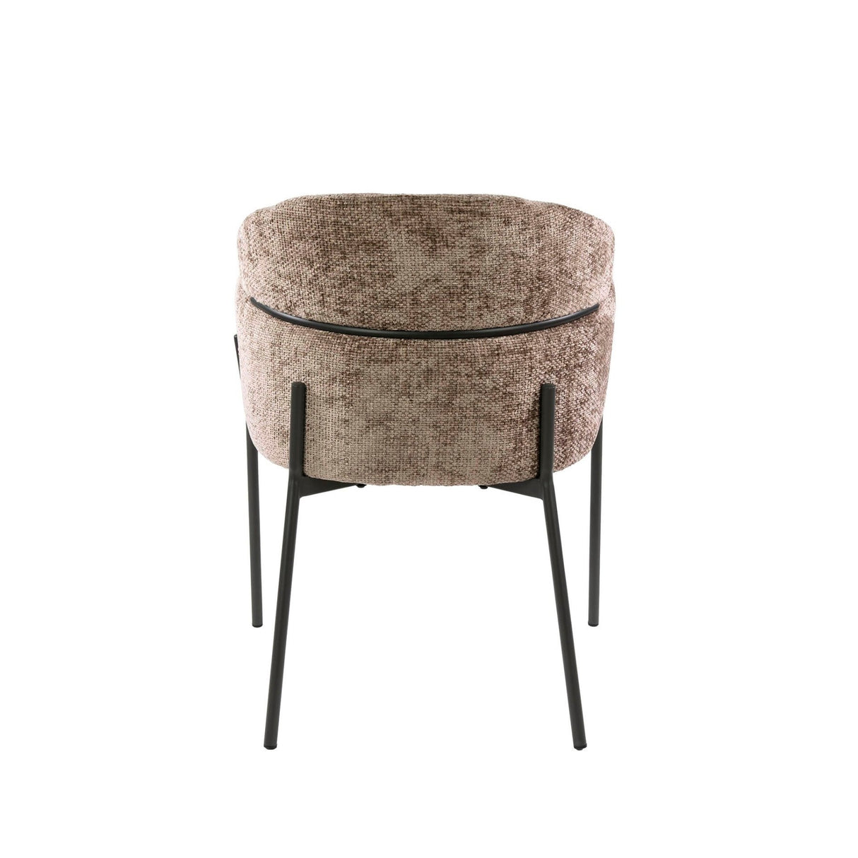 Dining room chair Chenille Taupe with round back and arm - Lola