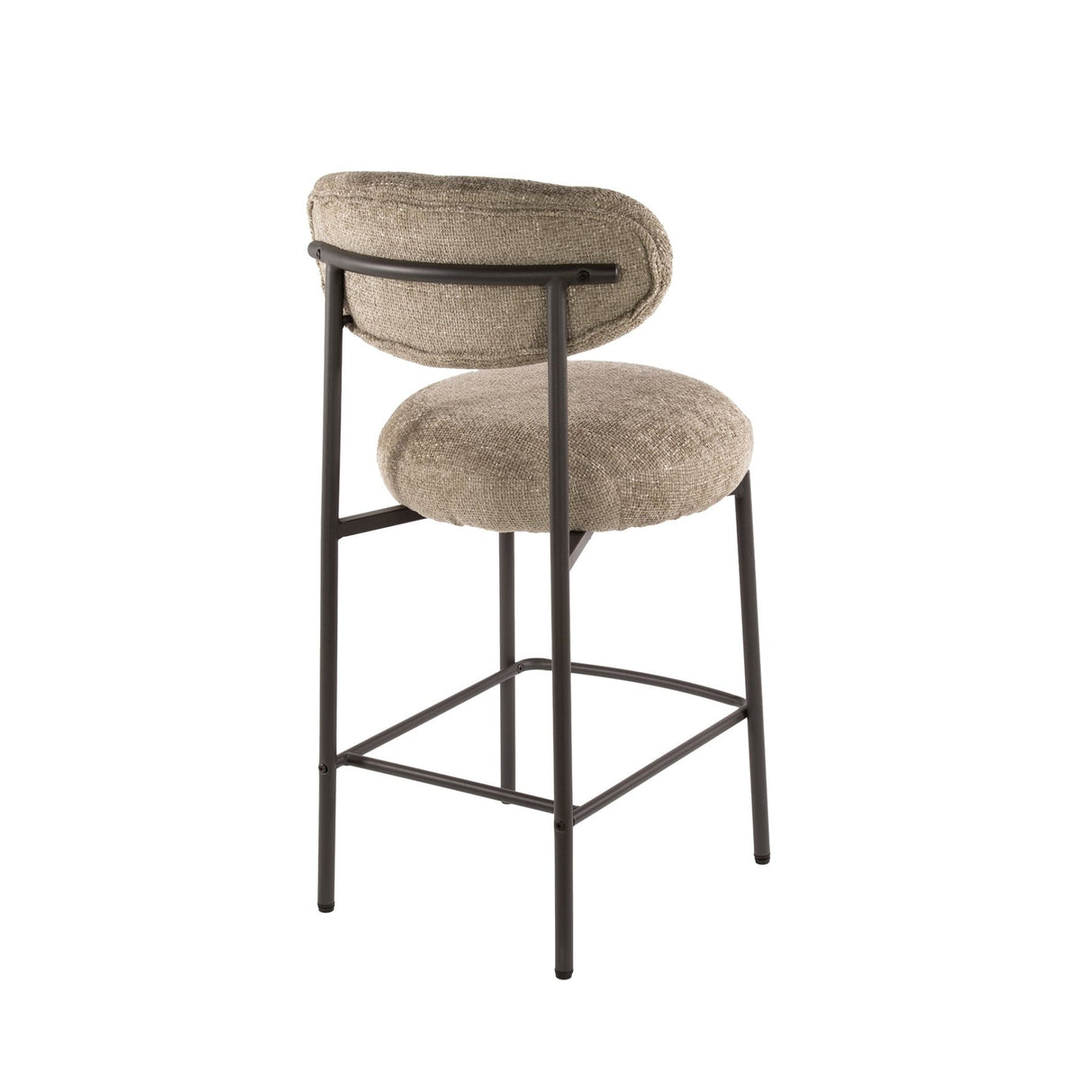 Bar stool Round Duo Cargo sand fabric - set of 2