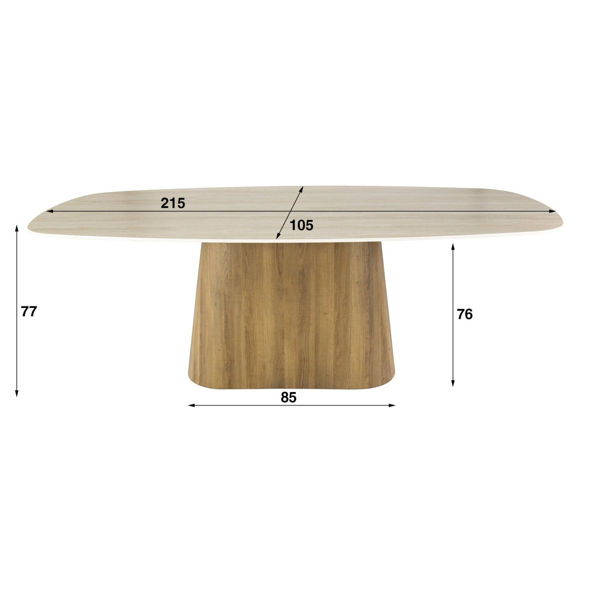 Cento Dining Table 215 cm 3D ceramic travertine rectangular