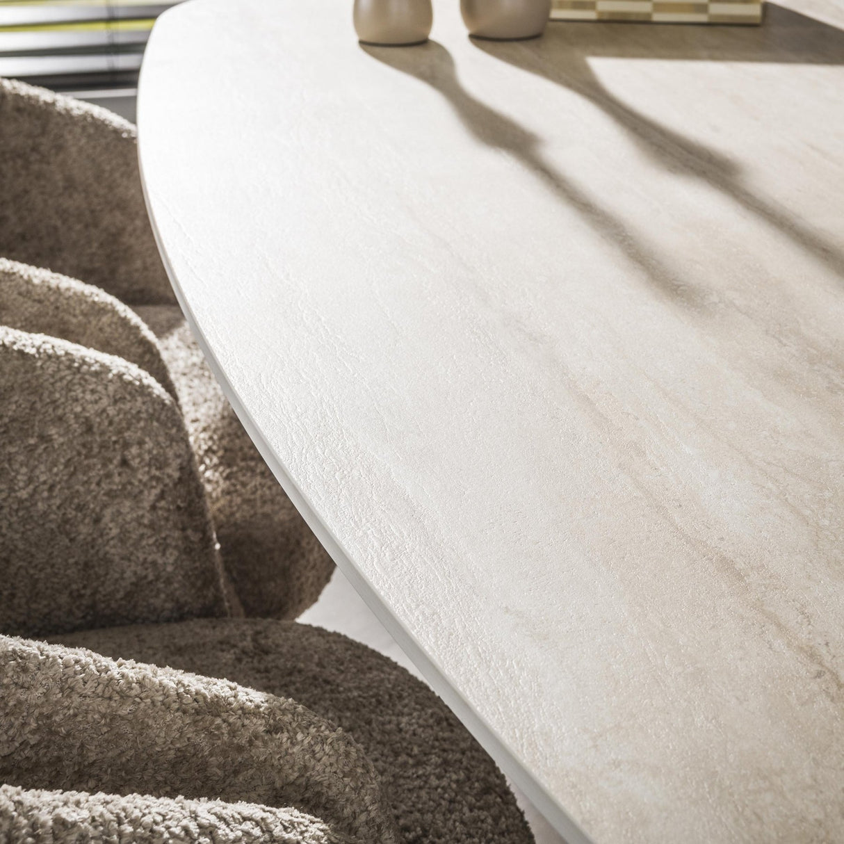 Cento Dining Table 215 cm 3D ceramic travertine rectangular