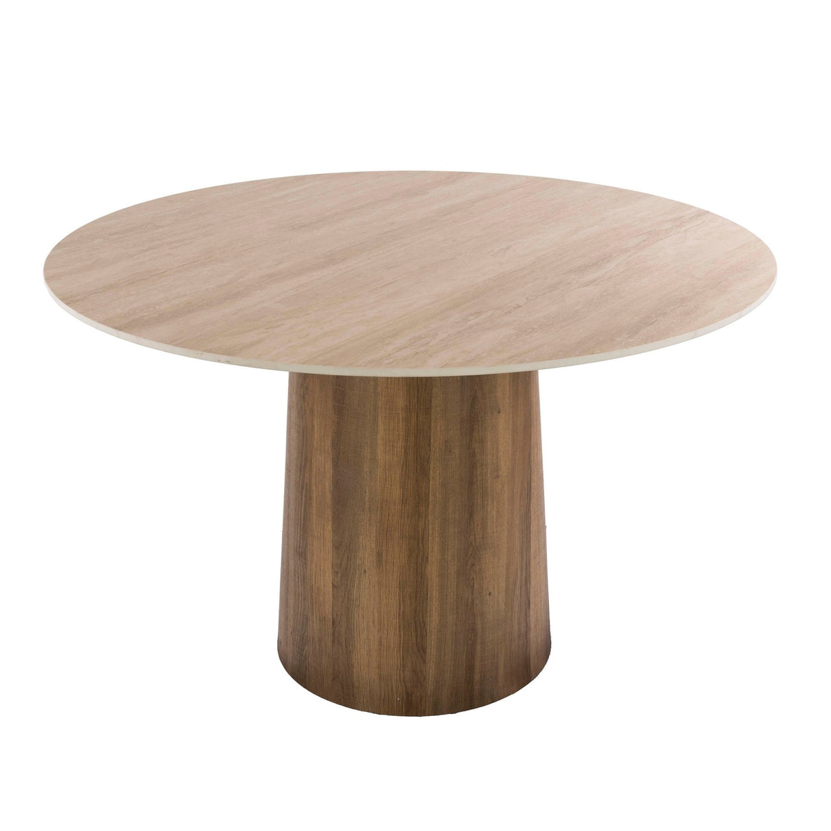 Round dining table Jimi Ø120 cm beige travertine ceramic