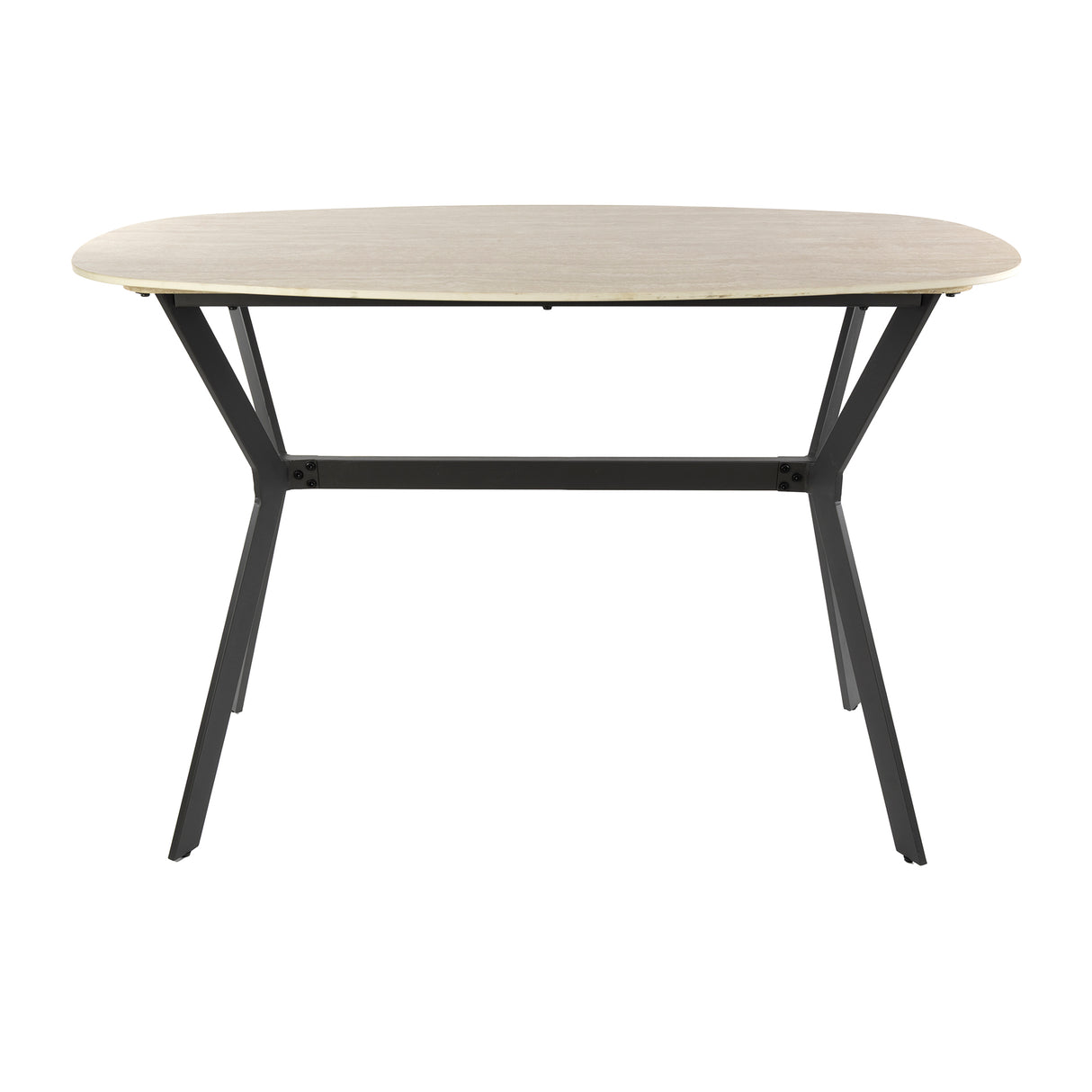 Rivoli Danish Bar Table Oval 140 cm Ceramic Travertine