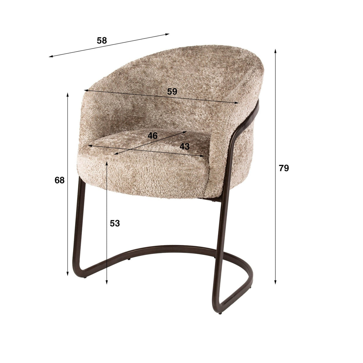 Set of 2 Reno Alura sand dining chairs