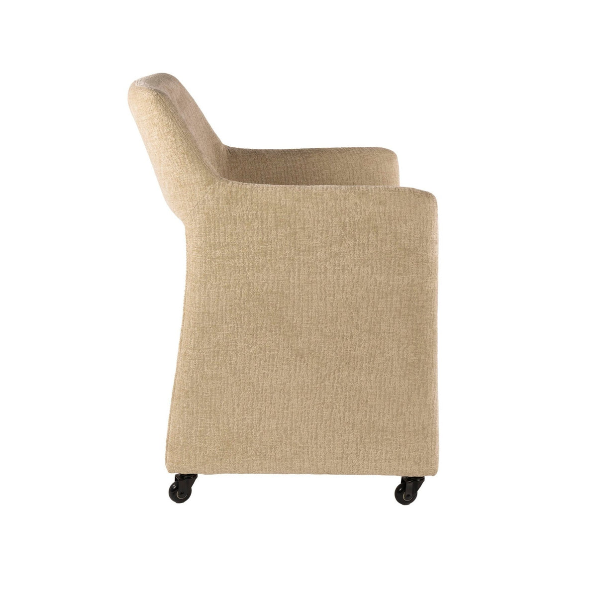 Set of 2 dining chairs Jaroq sand on wheels