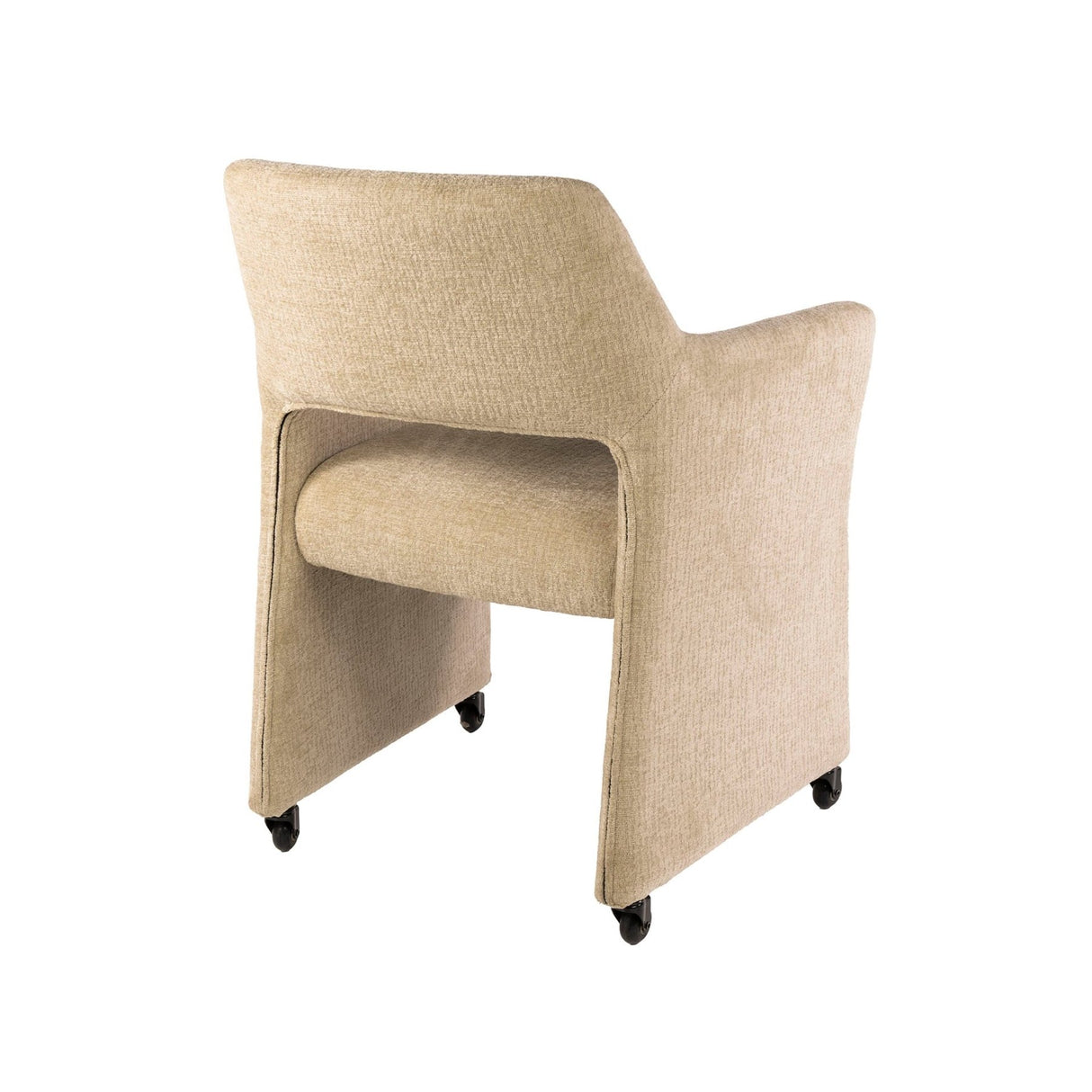 Set of 2 dining chairs Jaroq sand on wheels