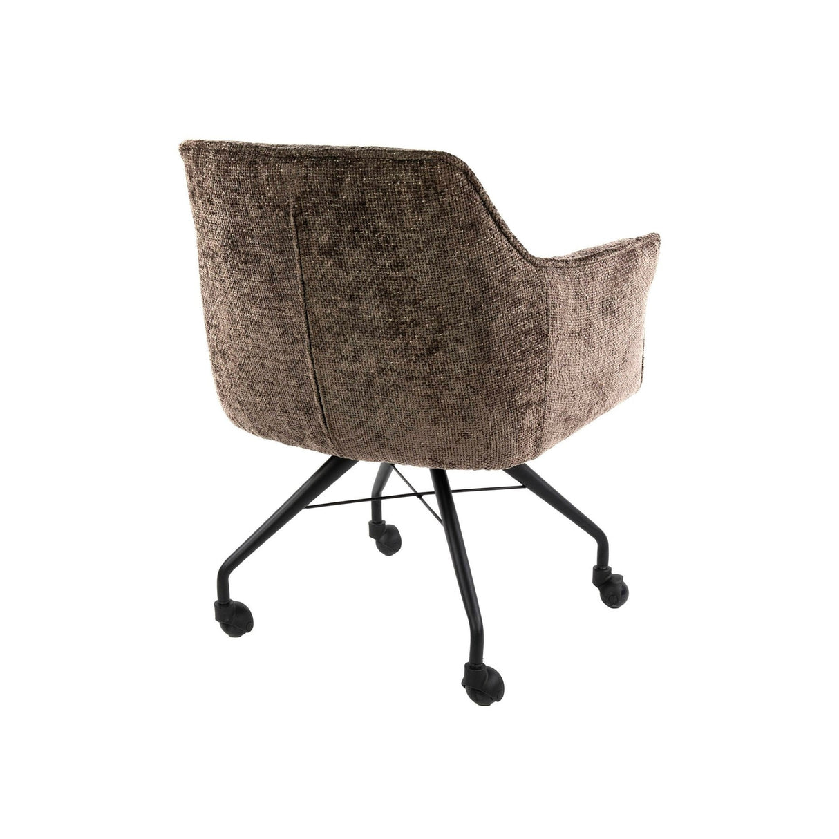 Set of 2 Dining Chairs Richmond Taupe Fabric With Wheels