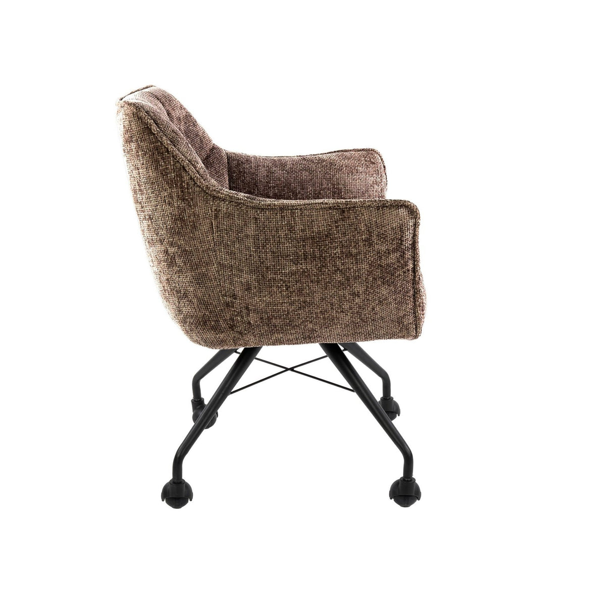 Set of 2 dining chairs Hoven Rich Champagne upholstered