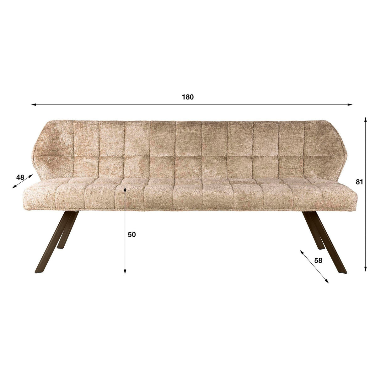 Dining room bench Raster bouclé sand brown