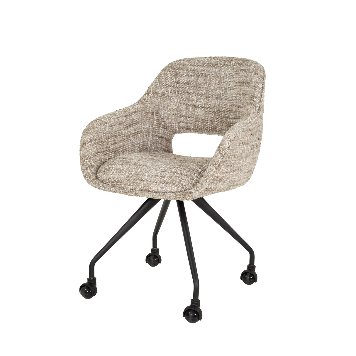 Dining chair with wheels Springo swivel Eagle fabric Sand