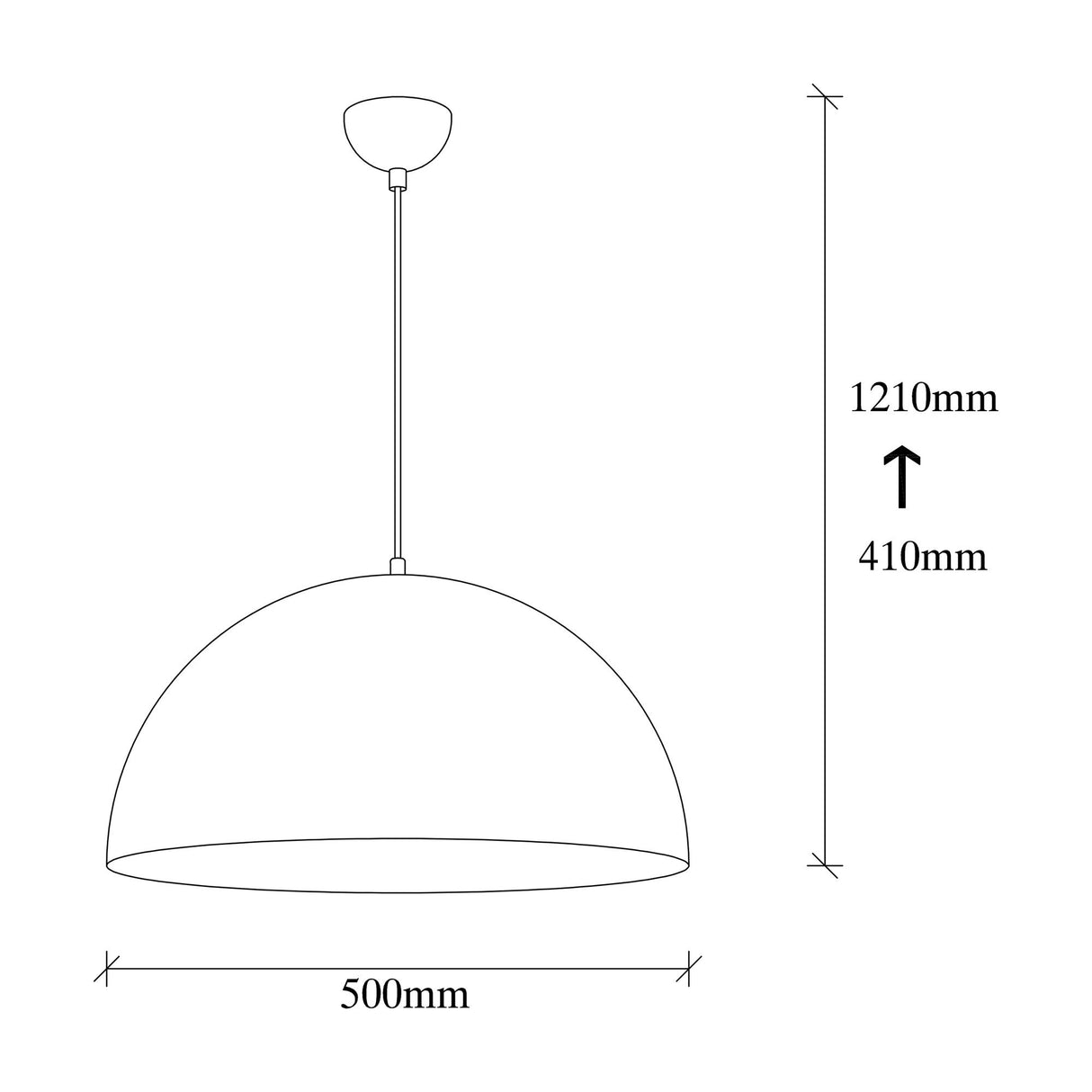 Round Black Metal Pendant Light Allure