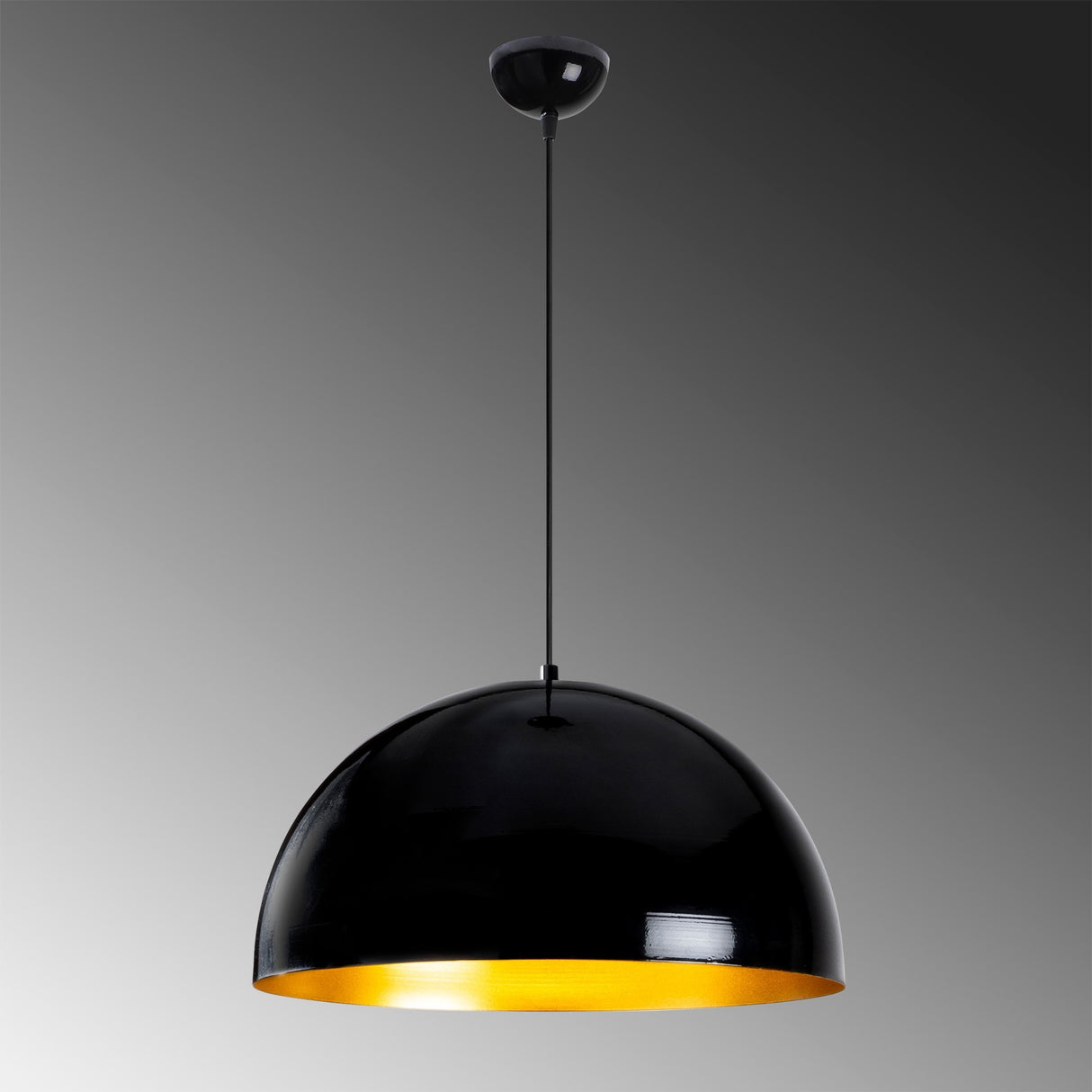Round Black Metal Pendant Light Allure