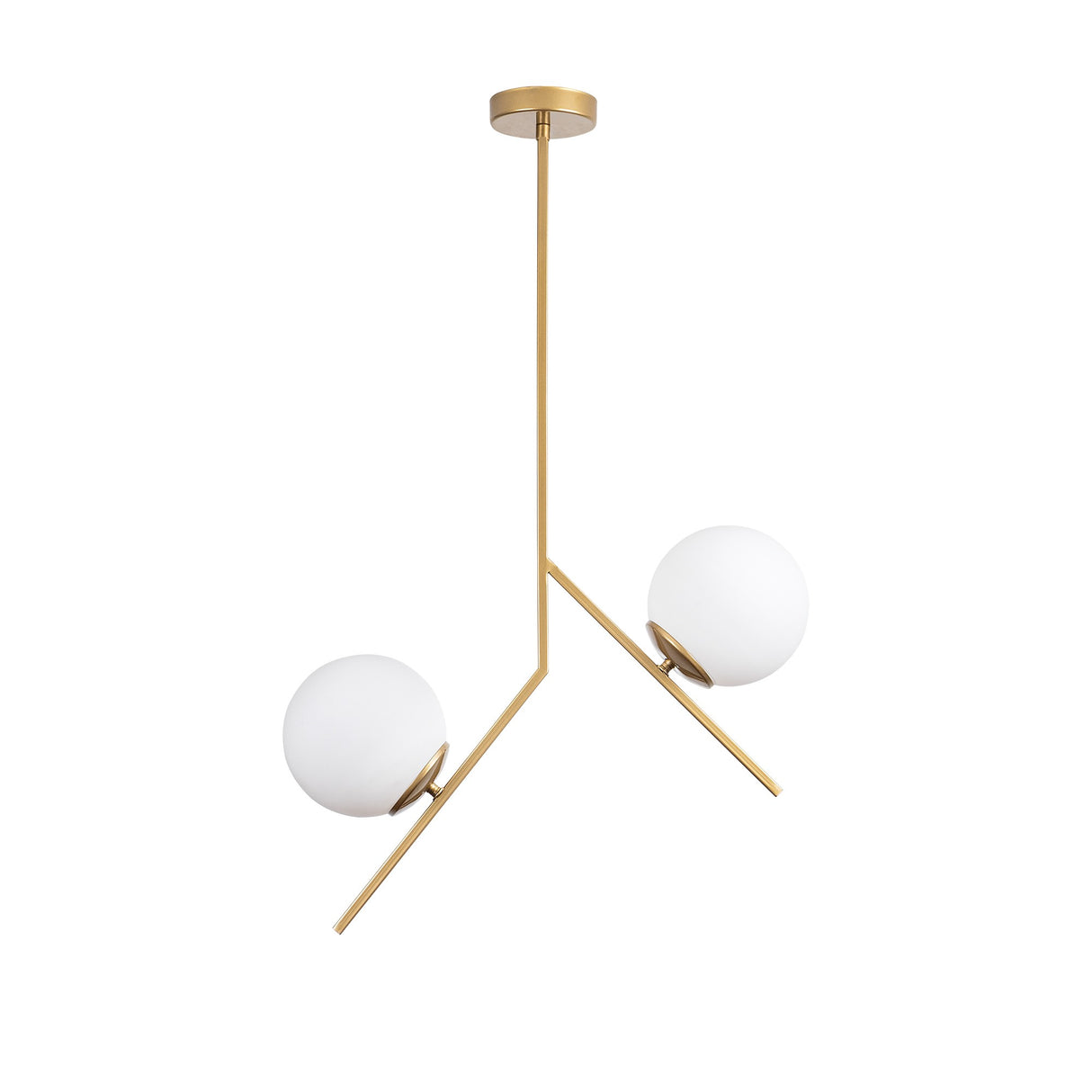 Pendant lamp 2-light Gold Glass Nimbus