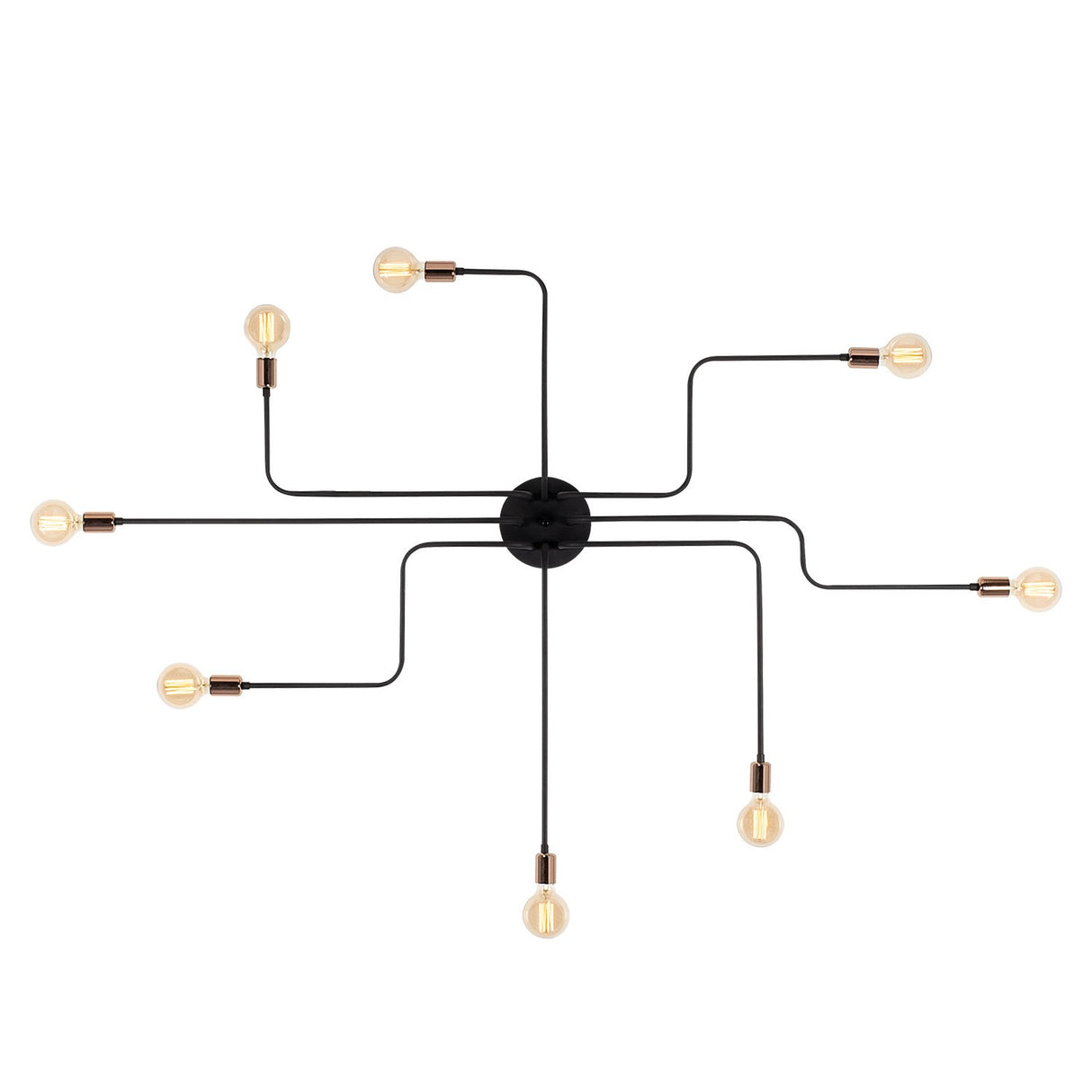 Pendant lamp 8-light XL Black Metal Striker