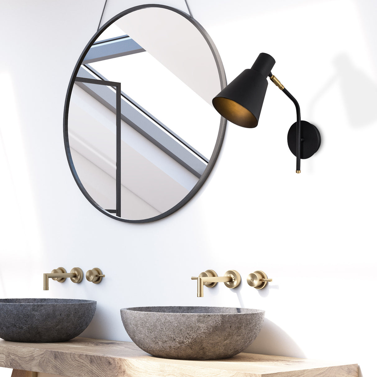 Wall lamp Black Gold Metal Crimson