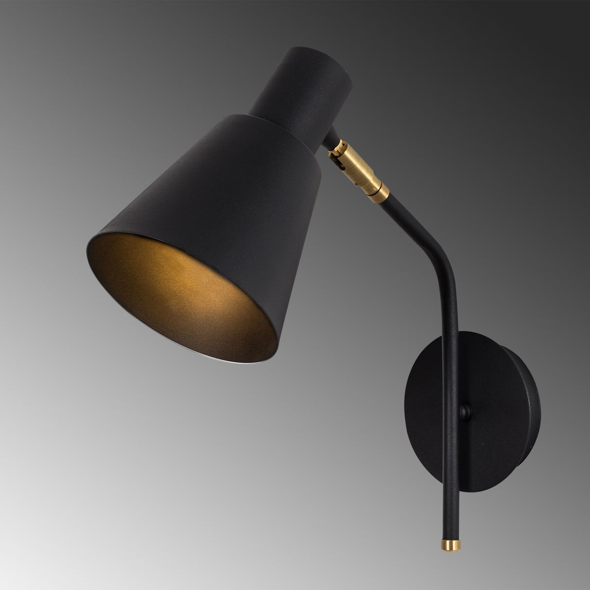 Wall lamp Black Gold Metal Crimson