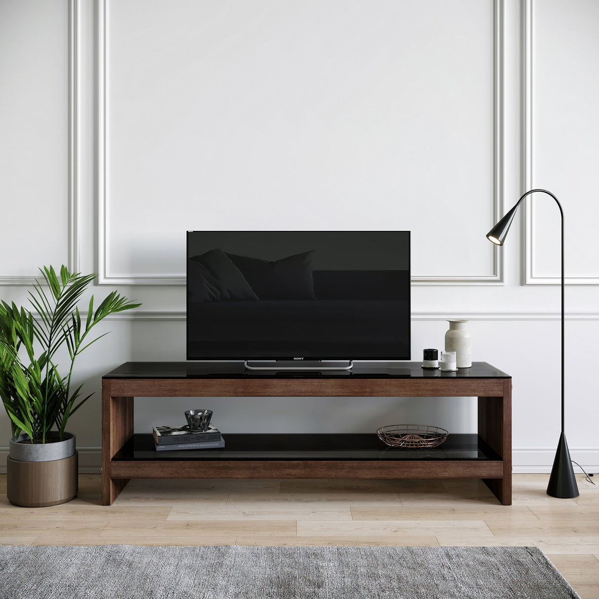 TV Meubels - TV Meubel Selene Walnoot Dennenhout 140x45x40 cm - Dimehouse