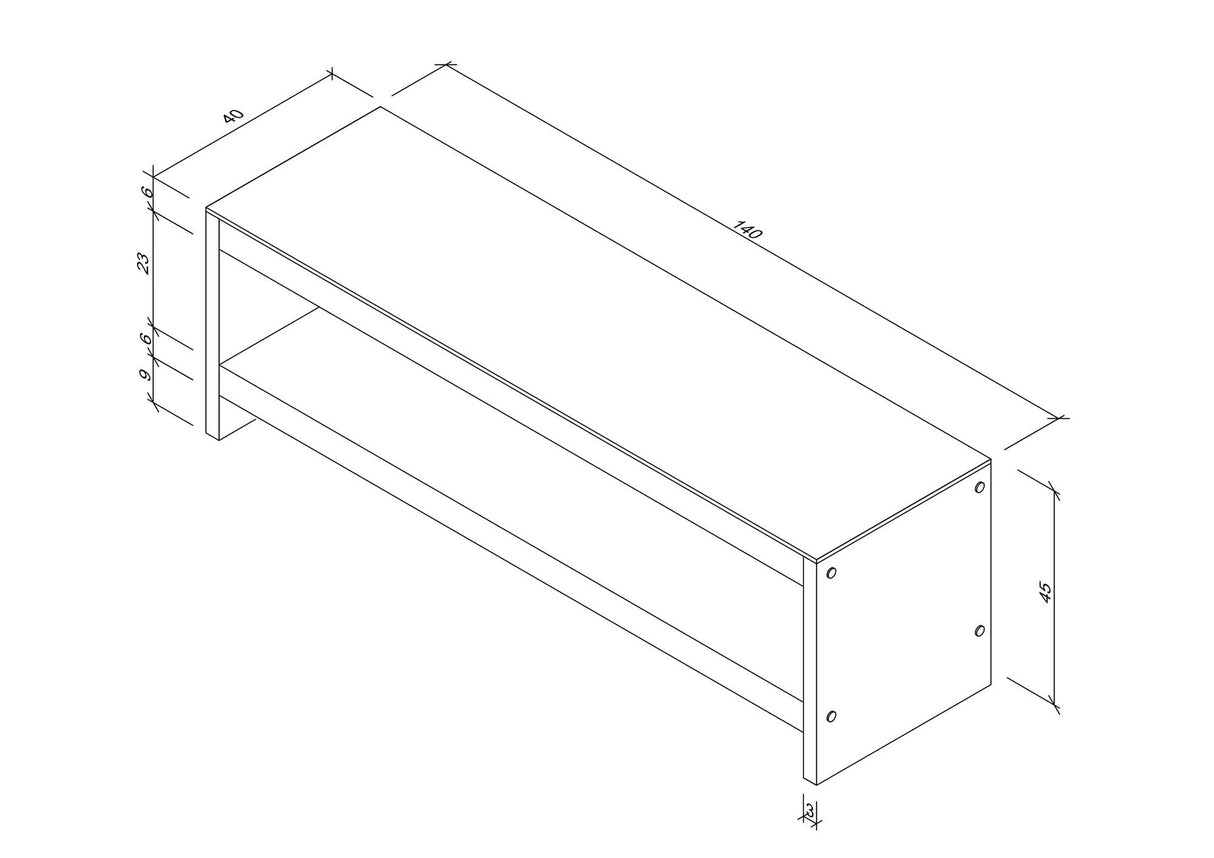 TV Meubels - TV Meubel Selene Walnoot Dennenhout 140x45x40 cm - Dimehouse