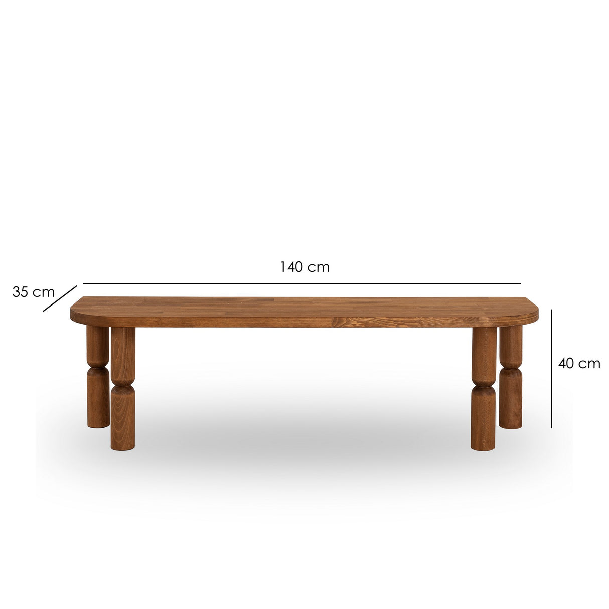 TV Cabinet Ida Walnut Wood 140x40x35 cm