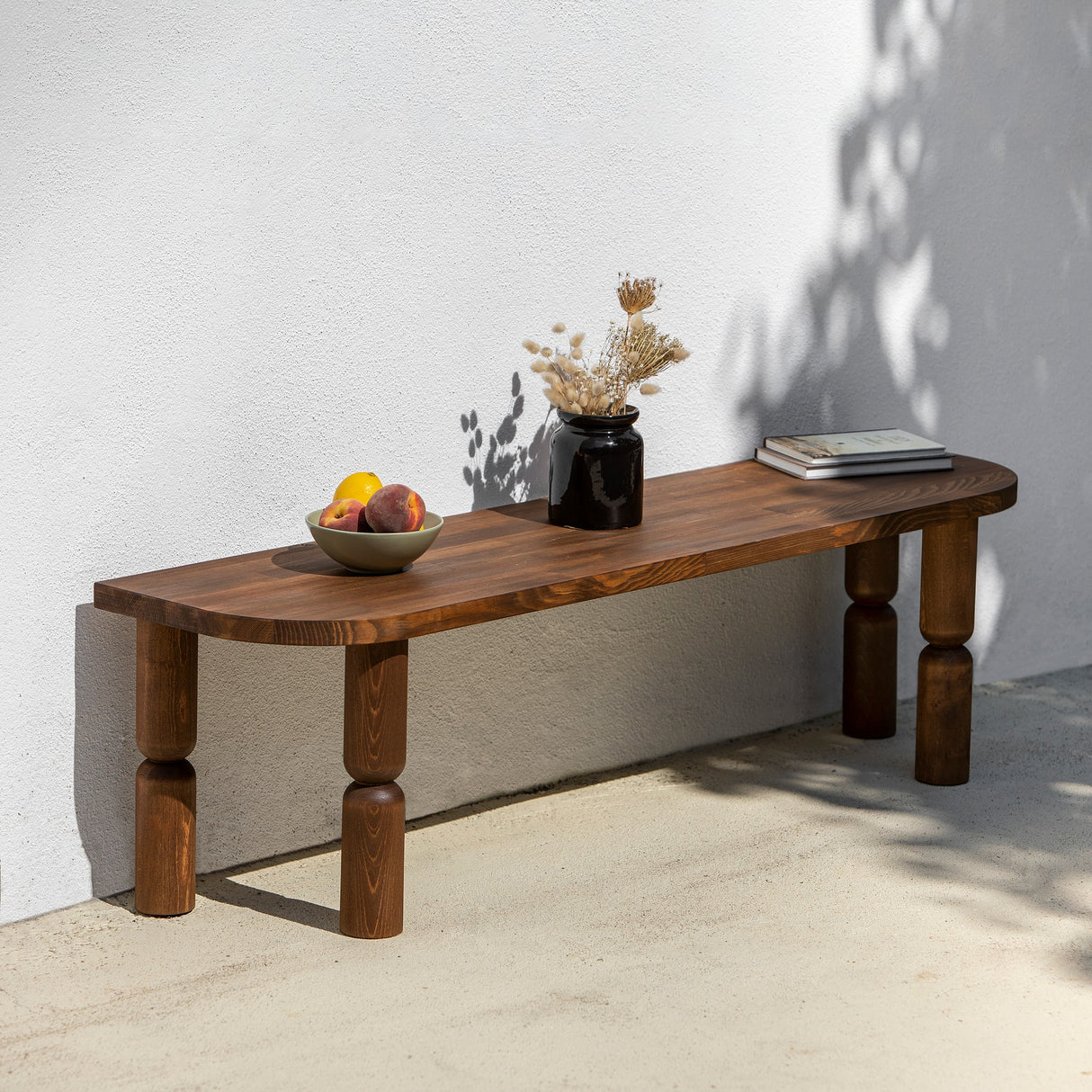 TV Cabinet Ida Dark Walnut Wood 140x40x35 cm