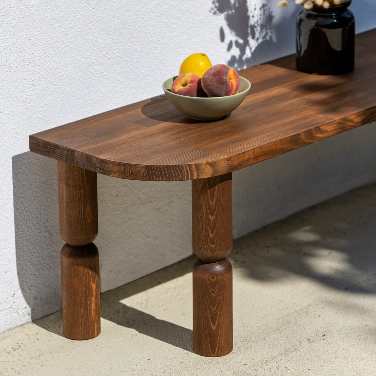 TV Cabinet Ida Dark Walnut Wood 140x40x35 cm