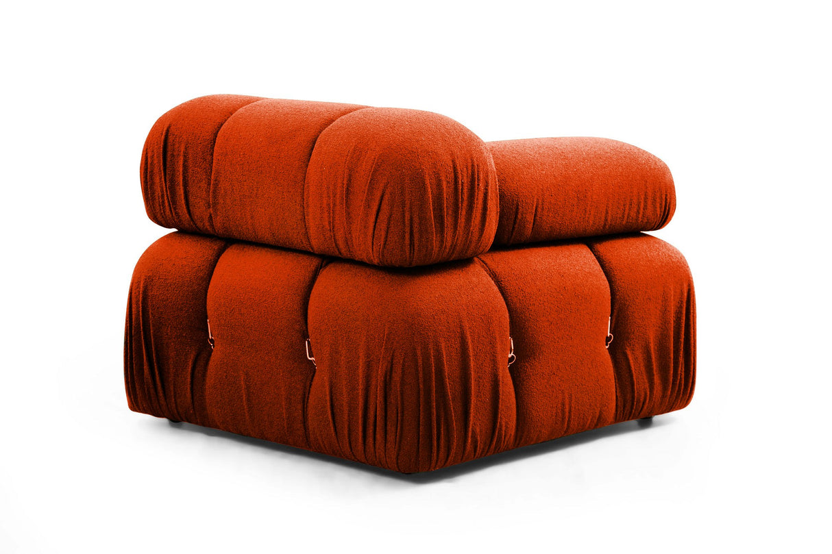 Modular XXL corner sofa Bubble with ottoman - orange red