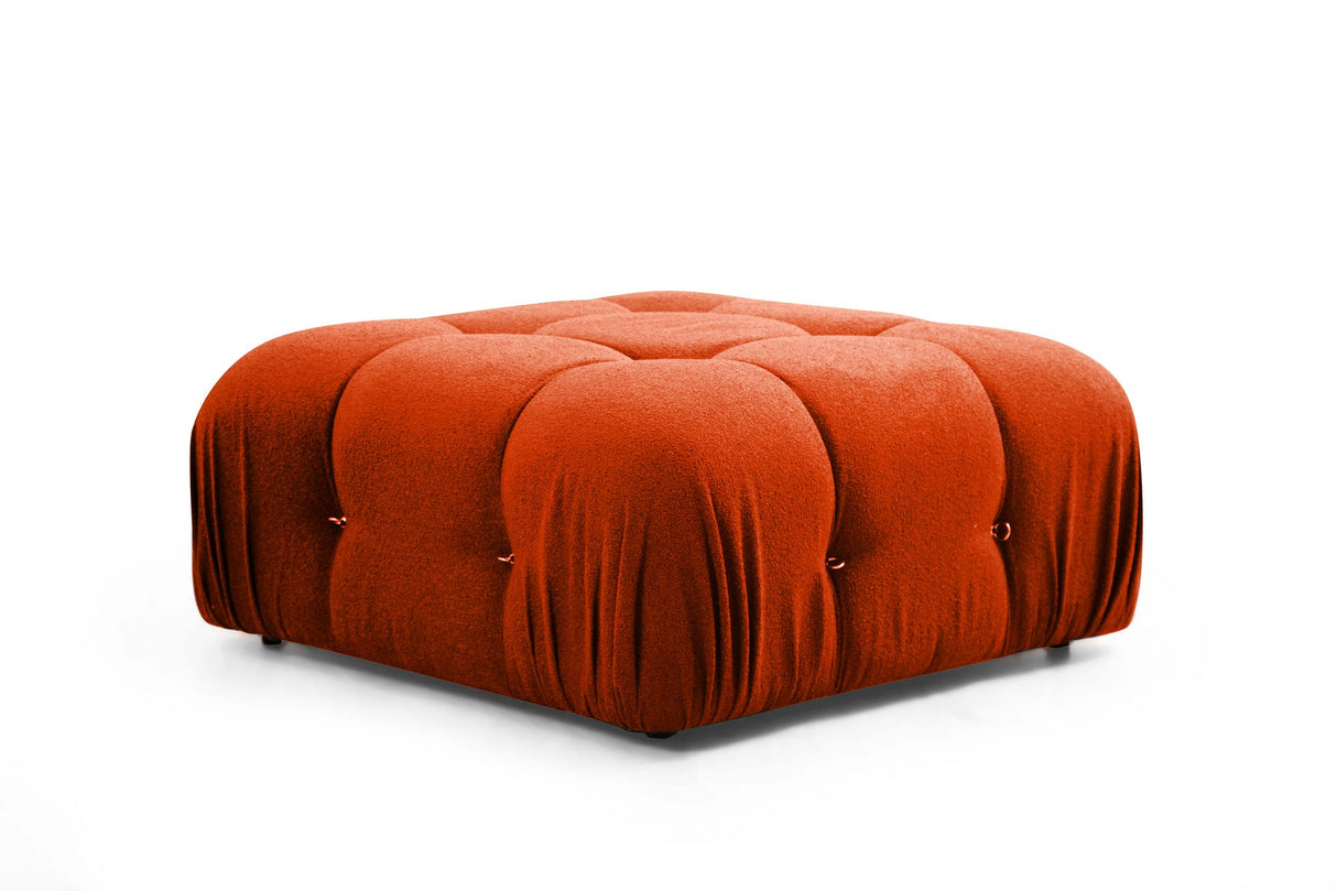 Modular XXL corner sofa Bubble with ottoman - orange red