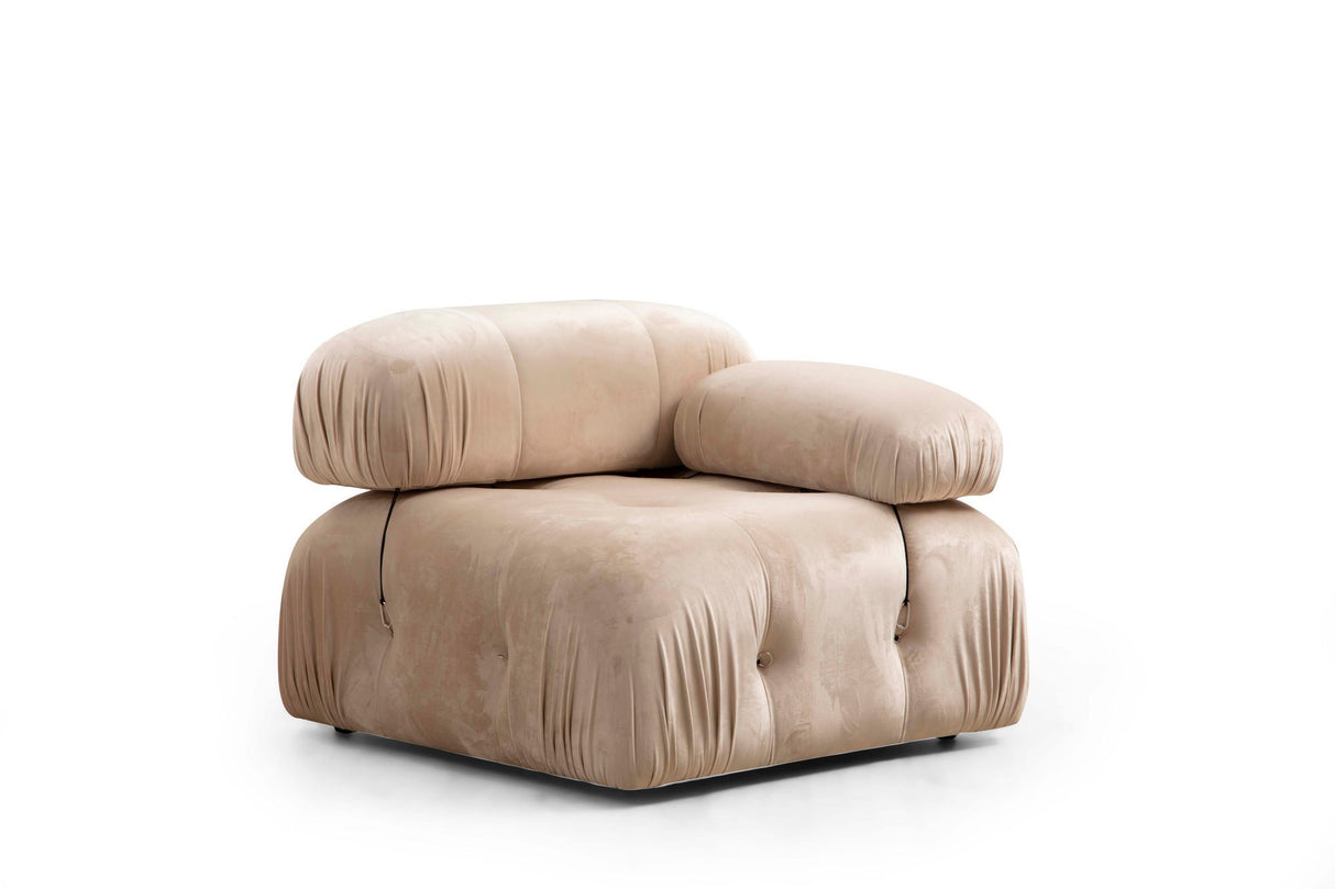 Modular XXL corner sofa Bubble with ottoman - velvet beige