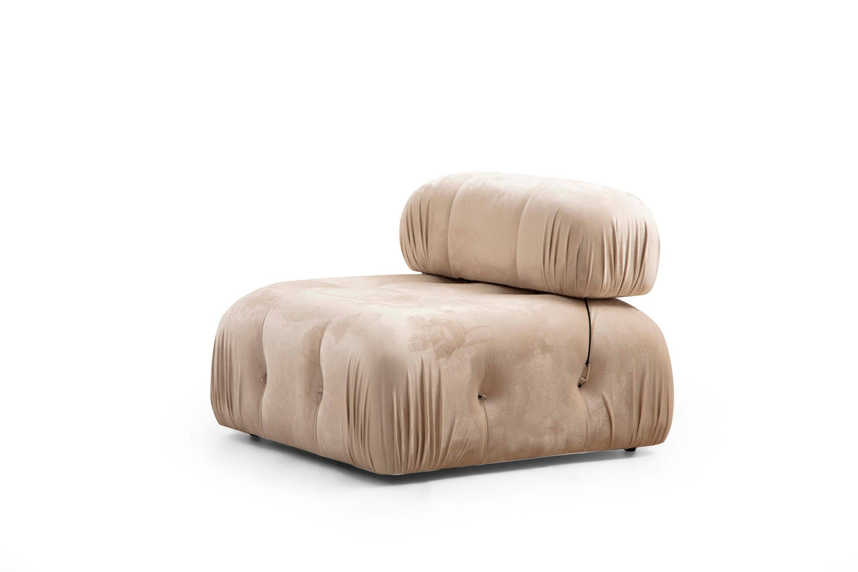 Modular XXL corner sofa Bubble with ottoman - velvet beige
