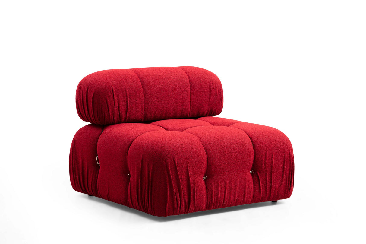 Modular XXL corner sofa Bubble with ottoman - velvet red
