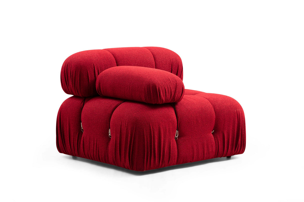 Modular XXL corner sofa Bubble with ottoman - velvet red