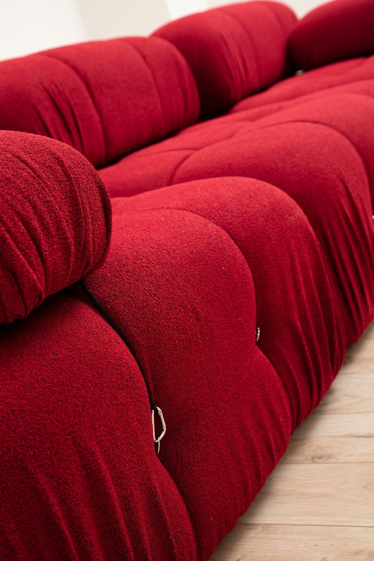 Modular XXL corner sofa Bubble with ottoman - velvet red