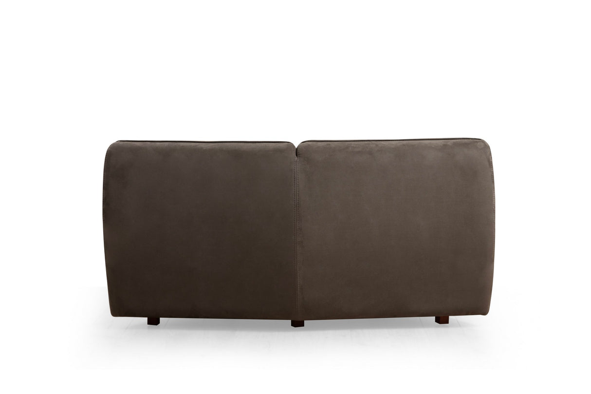 Corner sofa brown anthracite microfibre - 7 persons - Mentis