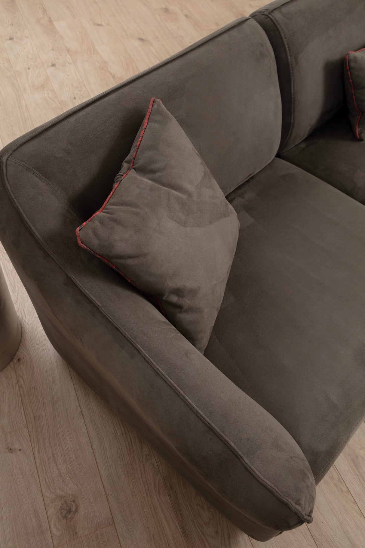 Corner sofa brown anthracite microfibre - 7 persons - Mentis