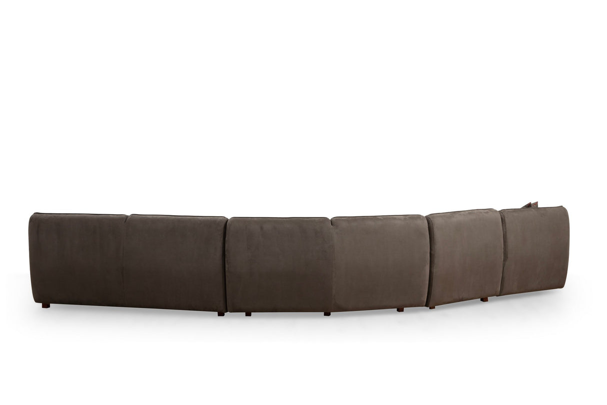 Corner sofa brown anthracite microfibre - 7 persons - Mentis