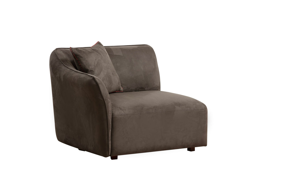 Corner sofa brown anthracite microfibre - 7 persons - Mentis