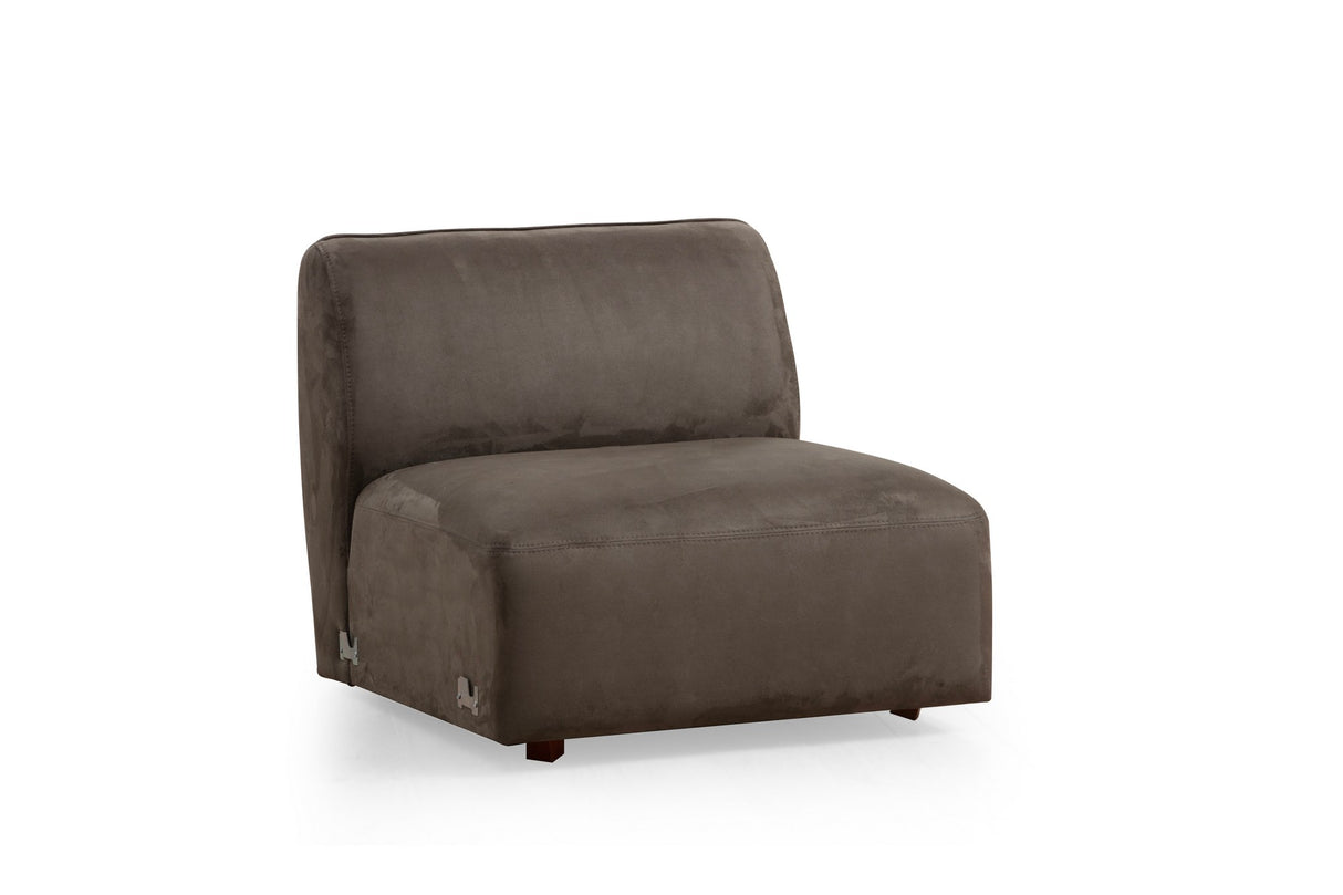 Corner sofa brown anthracite microfibre - 7 persons - Mentis