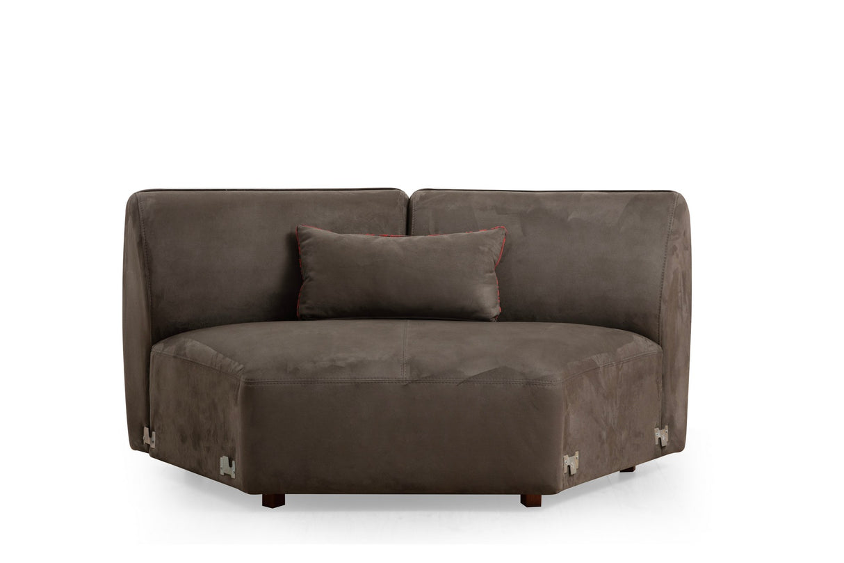 Corner sofa brown anthracite microfibre - 7 persons - Mentis