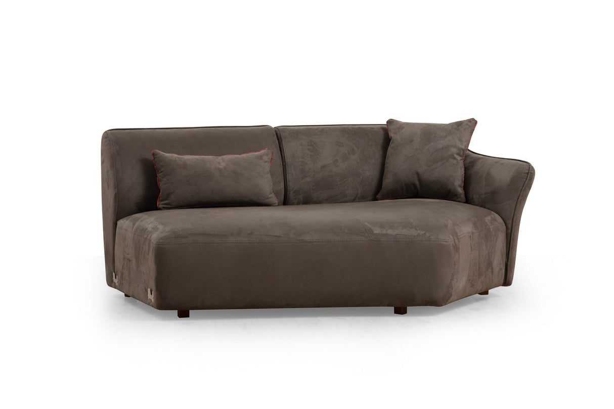 Corner sofa brown anthracite microfibre - 7 persons - Mentis